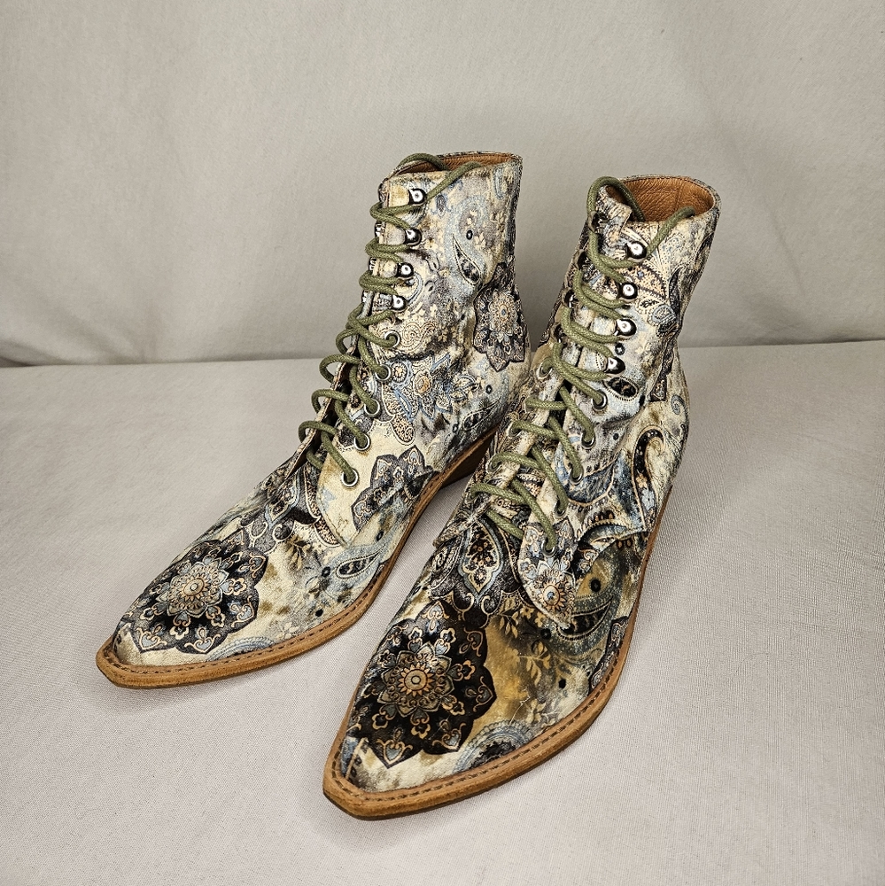 Jeffrey Campbell Velvet Paisley Ankle Boot